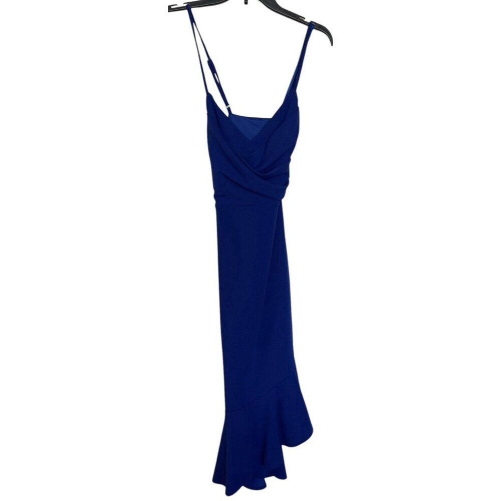 Bebe Dress Womens Size Small Blue Ruffle Sleeveless